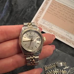 Womens Rolex Oyster date just two tone